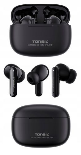 Słuchawki Bezprzewodowe TONSIL T50 BT CZARNE Bluetooth Dokanałowe IPX5 V5.3 na Arena.pl