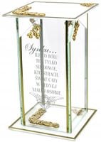 EKSKLUZYWNY Znicz szklany złoto biały PERSONALIZACJA GRAWER DLA SYNA