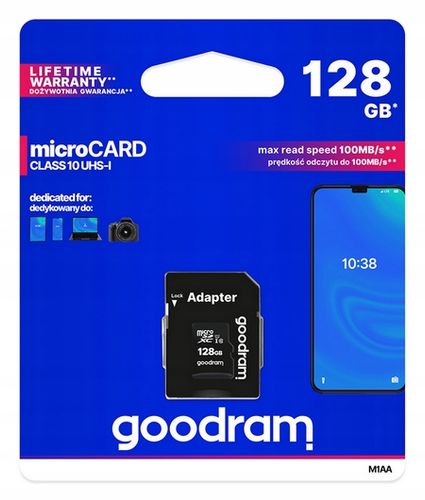 Karta Pamięci Micro SD XC 128 GB GOODRAM CLASS 10 na Arena.pl