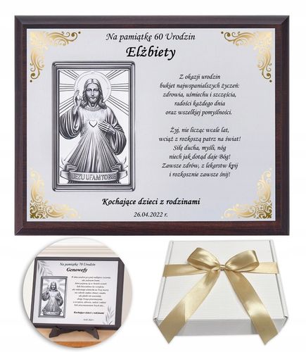 PREZENT NA URODZINY 18 30 40 45 50 60 65 70 80 90 OBRAZ W OZDOBNYM PUDEŁKU na Arena.pl