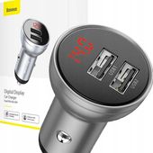 BASEUS ALUMINIOWA ŁADOWARKA SAMOCHODOWA DUAL 2X USB 24W LED 4.8A