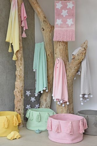 Lorena Canals Kosz dekoracyjny Tassels Pink na Arena.pl