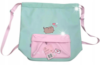 Plecak sznurkowy duży szkolny Pusheen zielony różowy
