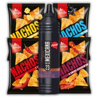 NACHOS 500g SEROWE SOLONE PAPRYKOWE BEKONOWE XXL DIP SALSA MEXICANA FANEX