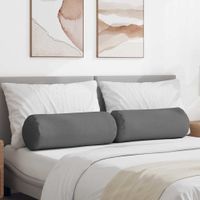Poduszki Wałkowe 2 pcs Ciemnoszary Ø 25 x 70 cm tkanina
