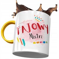 Kubek Żółty Dla Mistrza Fajowy Mistrz Prezent Z Nadrukiem Ze Zdjęciem