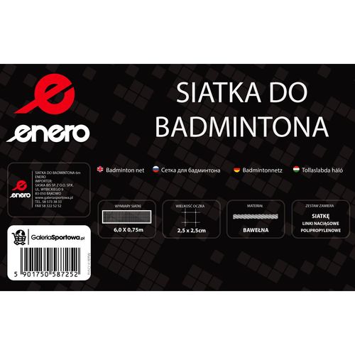 SIATKA DO BADMINTONA 6x0,75M ENERO na Arena.pl