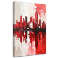 Obraz do salonu sypialni biura, Czerwone Miasto Budynki 80x120