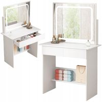 Toaletka kosmetyczna makijażu wizażu z lustrem led nowoczesna glamour 90 cm