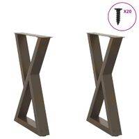 Nogi do stołu jadalnego 2 szt. Naturalna stal 60x(72-73,3) cm Stal