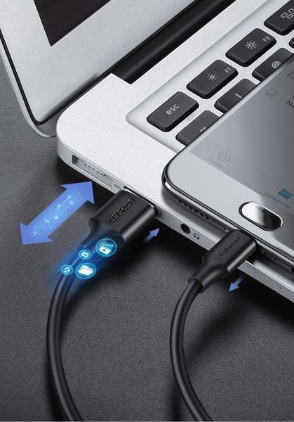 Kabel przewód USB - micro USB 2A 2m czarny zdjęcie 7