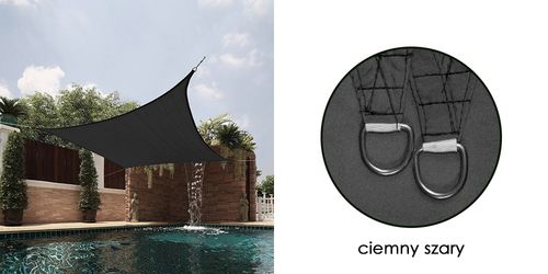 żagiel przeciwsłoneczny wodoodporny ortalion 5x5 m szary na Arena.pl