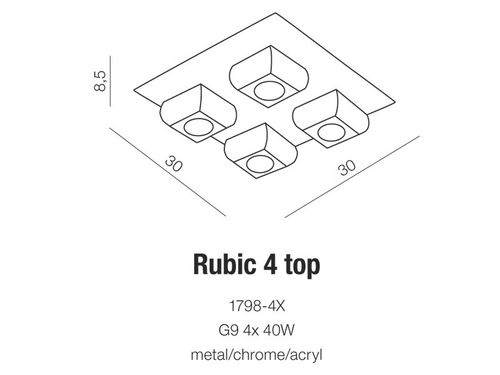 Plafon RUBIC 4 1798-4X Azzardo +LED na Arena.pl