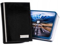 Męski portfel skórzany RFID Peterson czarny skóra naturalna + pudełko