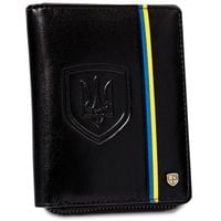 skórzany portfel męski z godłem i barwami ukrainy — peterson