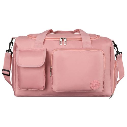różowa torba weekendowa wykonana z poliestru z kieszonkami zewnętrznymi na Arena.pl