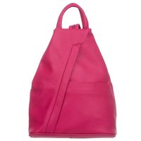 VERA PELLE plecak skórzany licowy elegancki trójkątny V520 fuksja