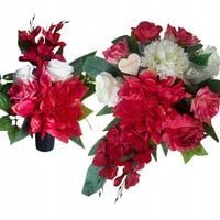 STROIK NA CMENTARZ Komplet kompozycja bukiet na grób kwiaty pomnik