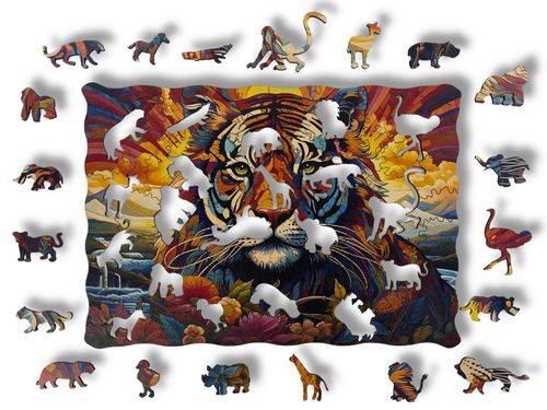Puzzle Drewniane dla dzieci i dorosłych Poweroftiger Tygrys 150 el na Arena.pl