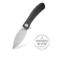 Nóż Składany Trollsky Knives Mandu EVO Satin MagnaCut Black CarbonTex G10
