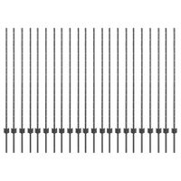 Słupki ogrodzeniowe 44 pcs Szary 180 cm Stal