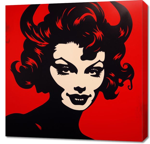 Obraz 70x70cm Czerwona Diablica zdjęcie 1