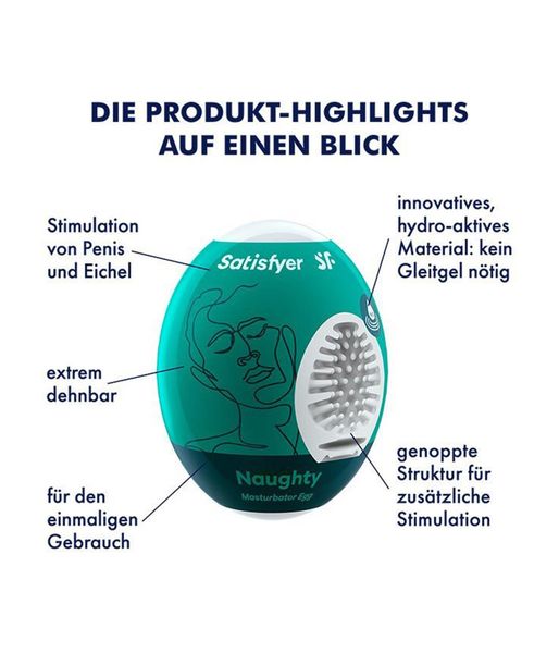 Masturbator Egg Single (Naughty) zdjęcie 3