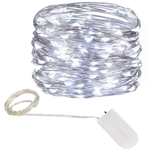 LAMPKI CHOINKOWE Na DRUCIKU 20 LED MIKRO GIRLANDA ZIMNY BIAŁY + baterie na Arena.pl