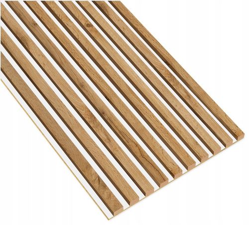 Lamele ścienne na BIAŁEJ PŁYCIE 55 x 275 dąb naturalny, wotan różne kolory na Arena.pl