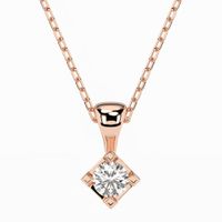 naszyjnik z różowego złota 585 z diamentem (brylantem) 0,08 ct lab