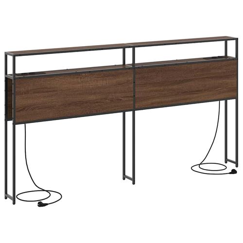 Zagłówek do przechowywania z półką Brązowy dąb 200 cm na Arena.pl