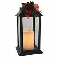 LATARENKA LAMPION LED CZARNY ŚWIECA BATERIE 2xR6