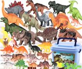 DUŻY ZESTAW FIGUREK Z DINOZAURAMI W PUDEŁKU 44 ELEMENTY T-REX TYRANOZAUR