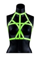bra harness - glow in the dark - neon green/black - l/xl