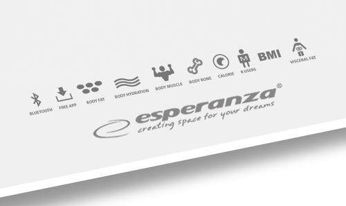 EBS016W ESPERANZA WAGA ŁAZIENKOWA 8W1 Z  FUNKCJĄ BLUETOOTH B.FIT BIAŁA na Arena.pl