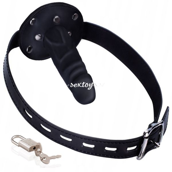 Perwersyjny Knebel Skórzany Penis W Ustach - Bdsm zdjęcie 1