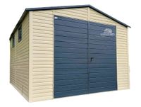 Garaż Blaszany 5x6 Brama dwuskrzydłowa żółty piaskowy Dwuspadowy GB147