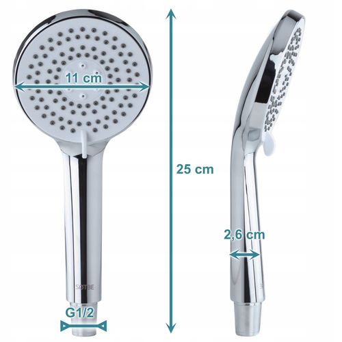 Wodooszczędna słuchawka prysznicowa 5 zakresowa wielofunkcyjna anti-calc na Arena.pl