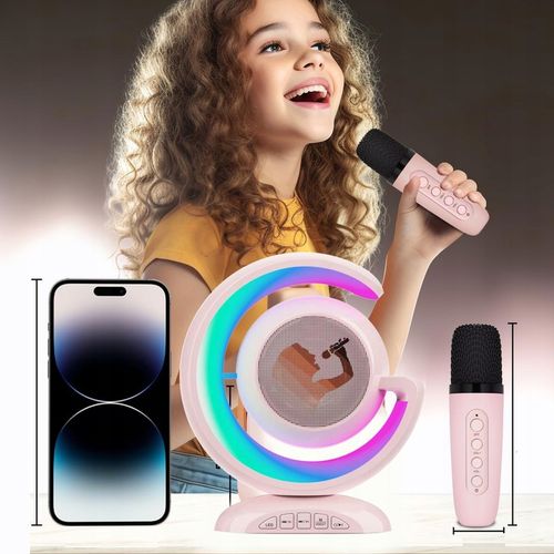 Bezprzewodowy Zestaw do Karaoke Głośnik Bluetooth + 2 Mikrofony dla Dzieci na Arena.pl