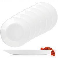 6 SZT TALERZE DESEROWE NA CIASTO SAŁATKĘ FESTA ITALIA 19 CM BIAŁE SZKŁO