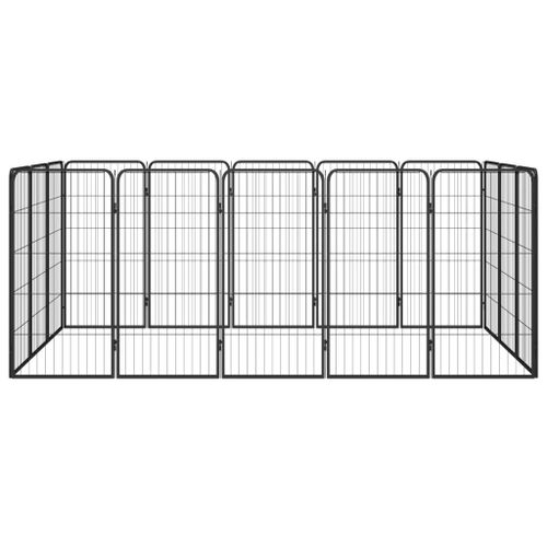 Kojec dla psa, 16 paneli, czarny, 50x100 cm, stal na Arena.pl