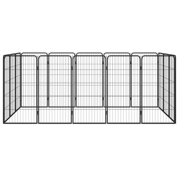 Kojec dla psa, 16 paneli, czarny, 50x100 cm, stal zdjęcie 2