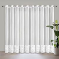 Firana gotowa ROSES 350x250 biała 6 pasów róż przelotki