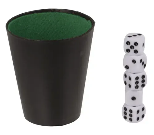 Zestaw do Gry w Kości - 5 Kostek, Kubek i Notes na Arena.pl