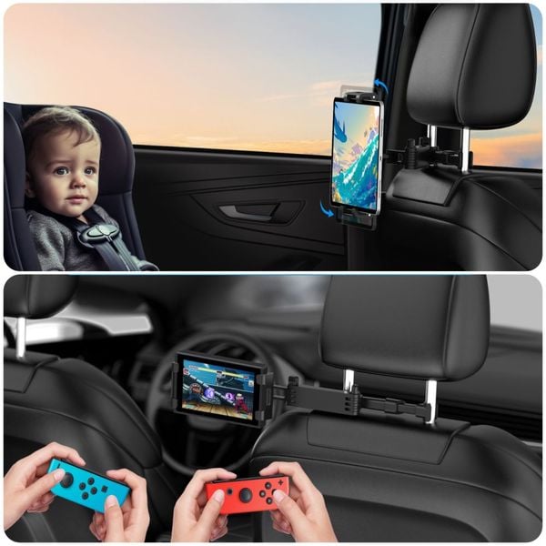 TECH-PROTECT V1 STRETCHABLE HEADREST CAR MOUNT FOR TABLET BLACK zdjęcie 8