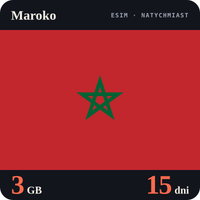 Karta eSIM Internet Maroko 3 GB na 15 dni - bez rejestracji