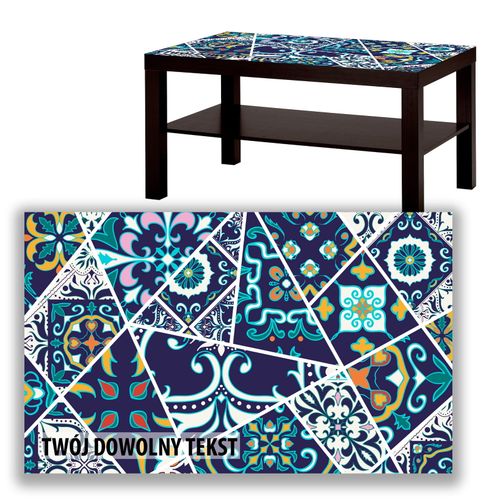 BLAT SZKLANY IKEA LACK Granatowa mozaika z Twoim napisem 90x55cm 015a na Arena.pl