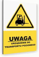 Tabliczka znak informacyjny 40x30 Biała URZĄDZENIA DO TRANSPORTU Nierdzewna