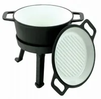 Kociolek zeliwny na ognisko 5l kociolek do gotowania na ognisku emaliowany