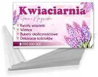 Wizytówki firmowe Foliowane 1000 szt KWIACIARNIA TWOJA NAZWA